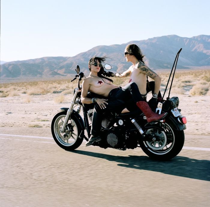Girls on a motorcycle in Zibo