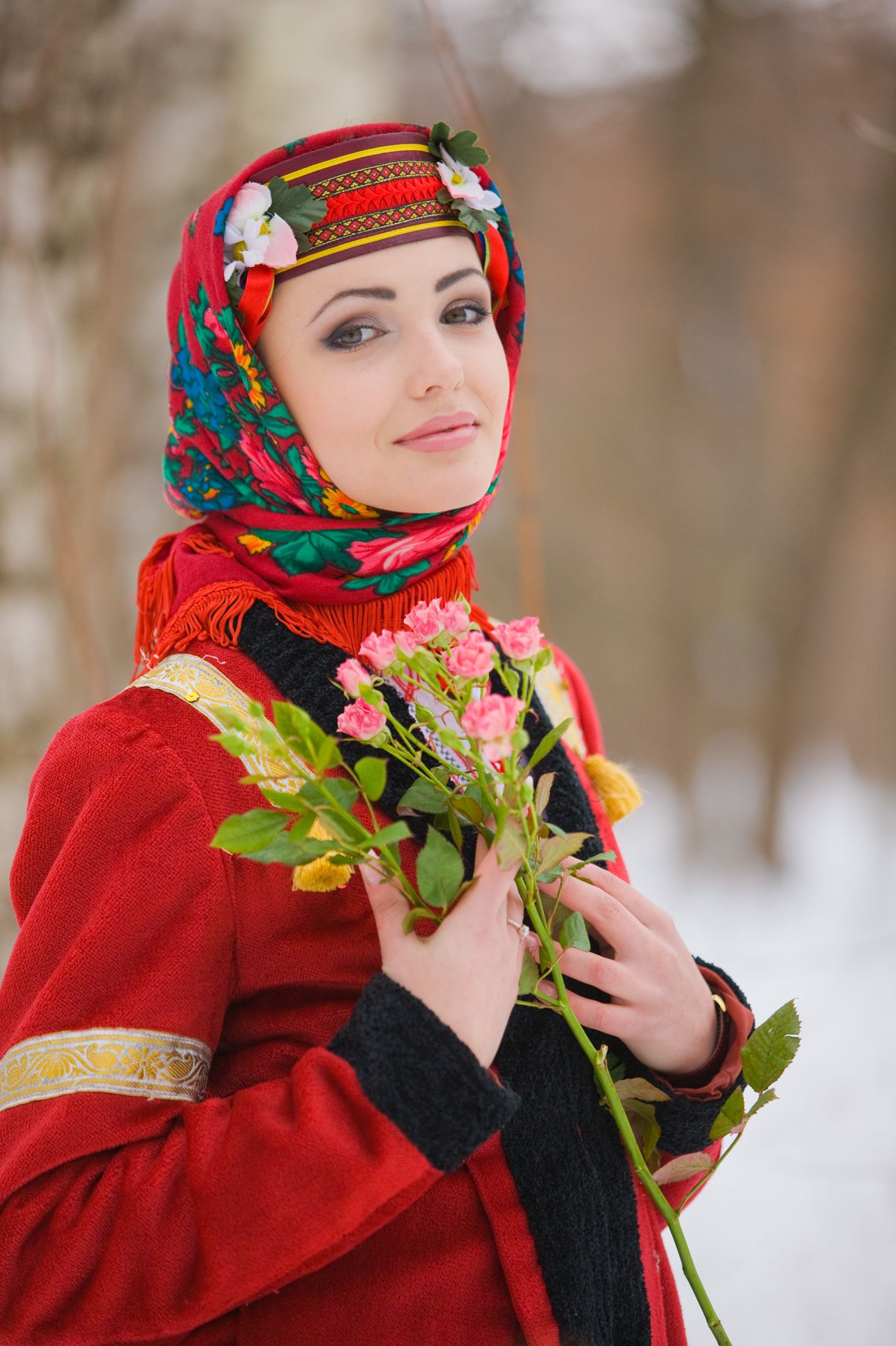 Sexy girl Girls in Slavic costumes in Zibo