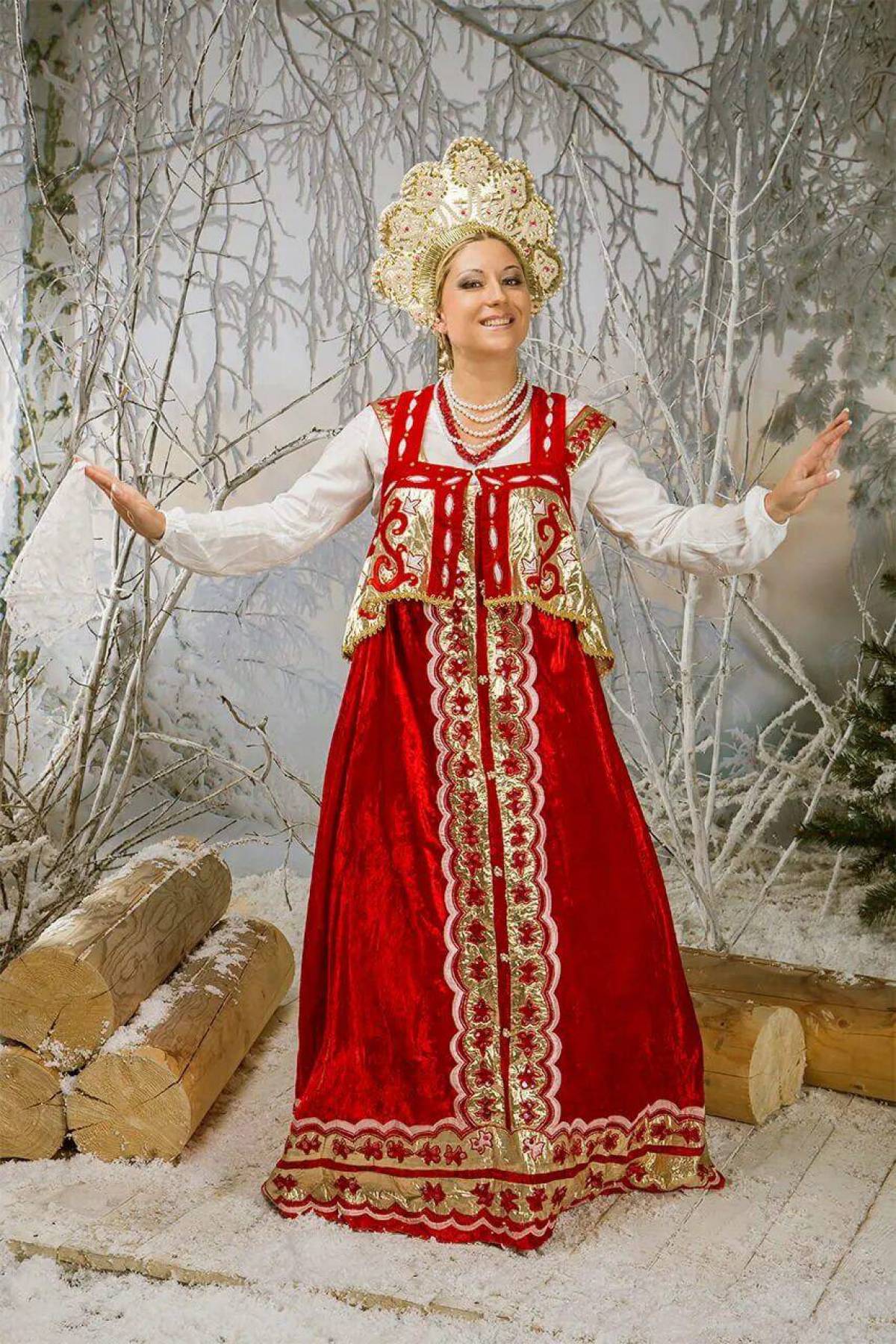 Girls in Slavic costumes in Zibo