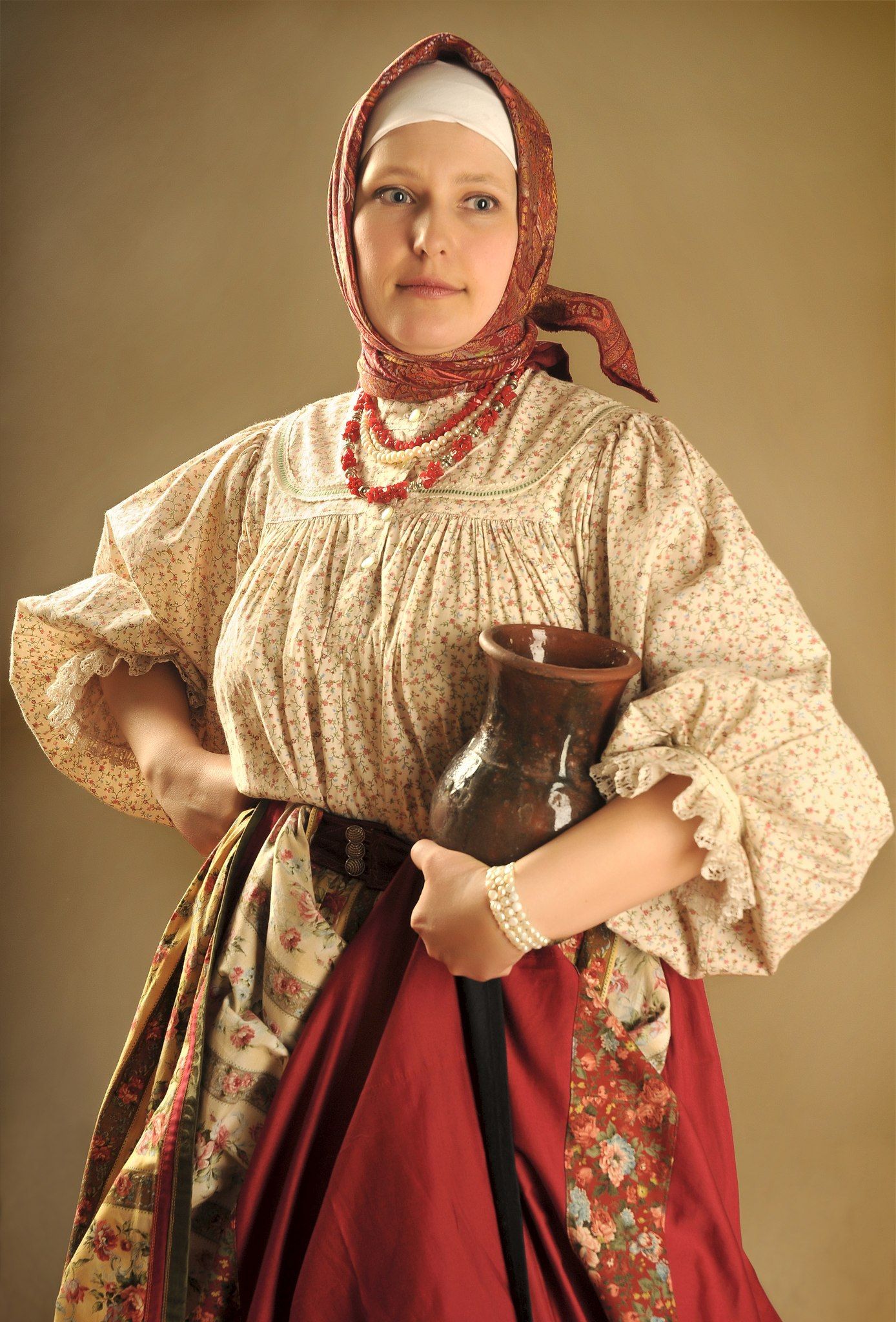 Girls in Slavic costumes in Zibo