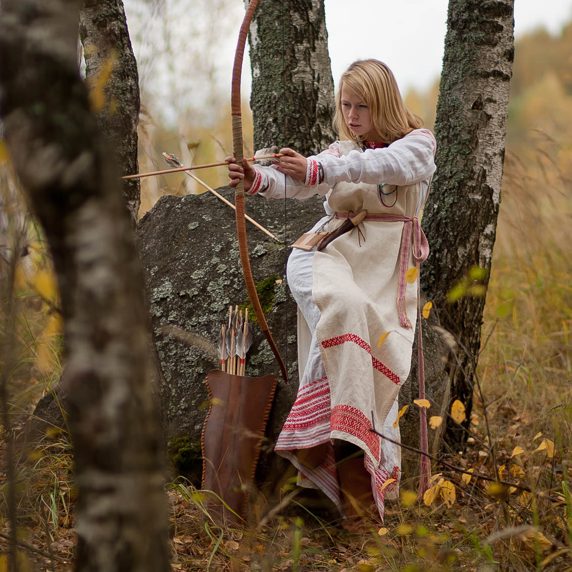 Sexy photo Girls in Slavic costumes in Zibo